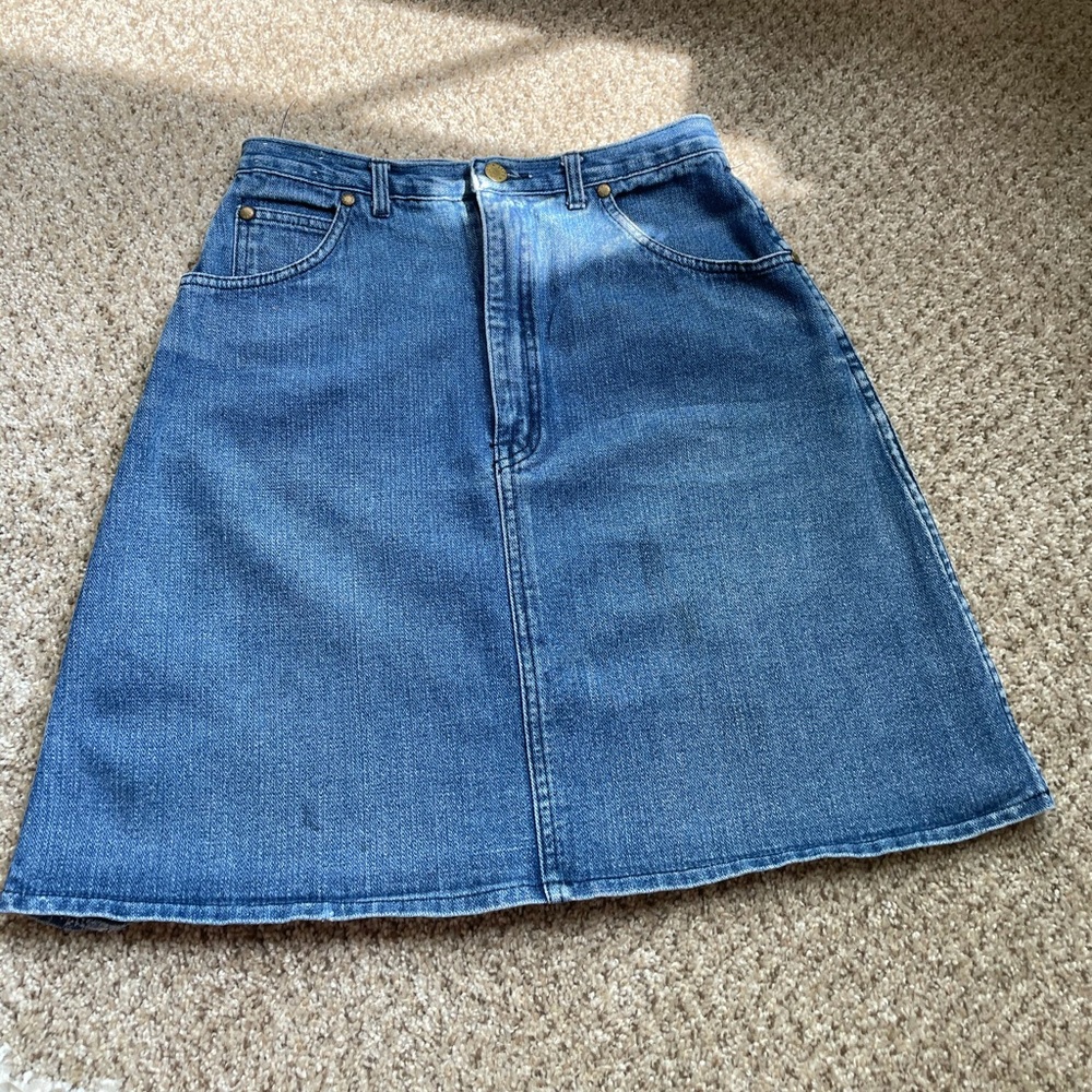 High waist denim mini skirt